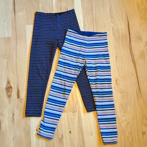 Tea Collection Girls Striped Pink and Navy and Black Leggings Tights Size 6